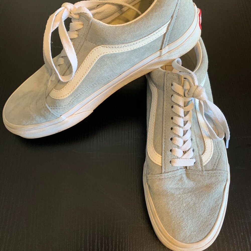 Womens Vans Old Skool Gray Suede Sneakers, Size 8.5